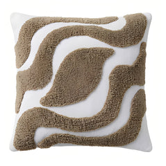Cojín decorativo beige con textura bouclé 45×45 cm