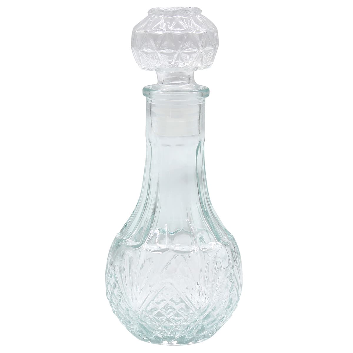 Vinagrera de vidrio con relieve líneas verticales