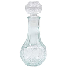 Vinagrera de vidrio con relieve líneas verticales