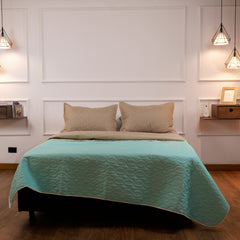Colcha Termosellada Doble Faz Turquesa - Gris Lala Home