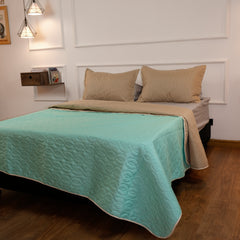 Colcha Termosellada Doble Faz Turquesa - Gris Lala Home