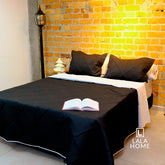 Colcha Termo Sellada Doble Faz Blanca - Negro Lala Home