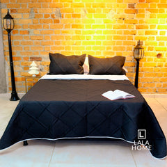 Colcha Termo Sellada Doble Faz Blanca - Negro Lala Home
