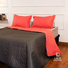 Colcha Termosellado Doble Faz Coral - Gris Lala Home