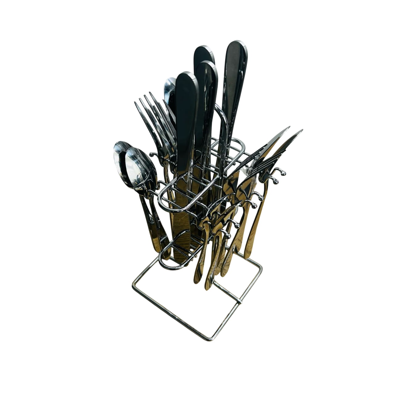 Juego de Cubiertos x16 Piezas con Soporte Plateado | Lala Home Colombia