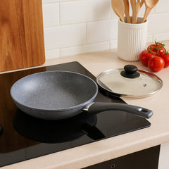 Sartén 30 cm Con Tapa De Vidrio Artezza