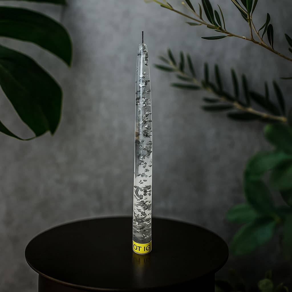 Vela decorativa de cristal 20 cm – Lala Home