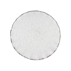 Plato base redondo de vidrio transparente con borde plateado