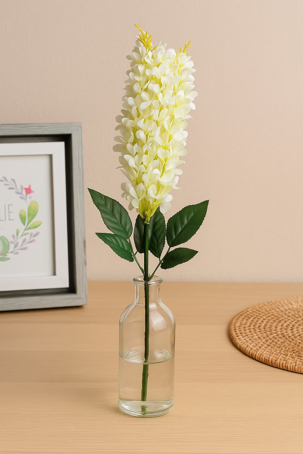 Flor Decorativa Follaje Blanco 67 cm x5 Ramas | Lala Home Colombia
