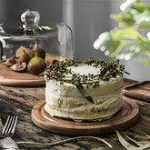 Tapa tortera vidrio borosilicato con base de bambú 21 cm