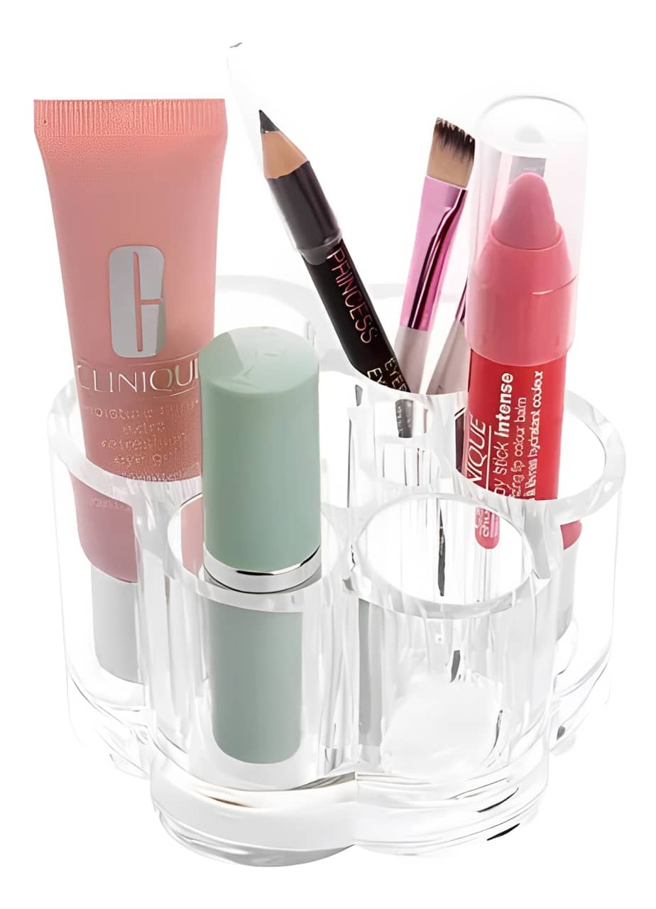 Organizador Acrílico para 6 Brochas con Flor | Lala Home Colombia