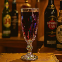 Copa para champagne 180ml en vidrio iridiscente con relieve de rombos