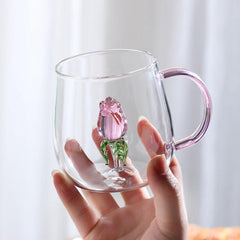 Mug Cristal Diseño 3D Rosa