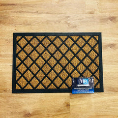 Felpudo Coco Goma Natural 40x60cm Ziz Zag Marrón Con Negro