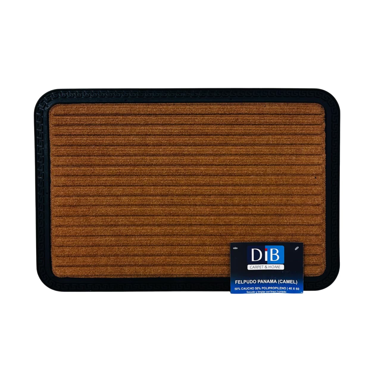 Felpudo Panamá azul y camel 40x60cm Lala Home con borde negro