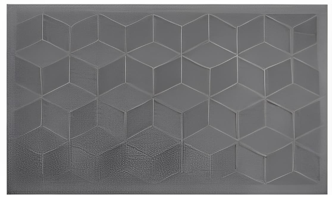 Felpudo gris 45x75cm diseño rombos antideslizante Lala Home