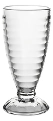 Copa alta de vidrio con diseño horizontal en relieve
