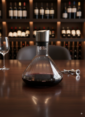 Decantador Para Vino en Vidrio Con Tapón Filtro 6x23cm Liso