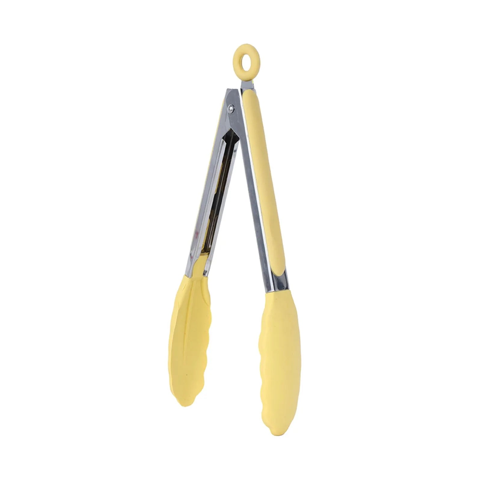 Pinza multiusos silicona amarilla mango metálico