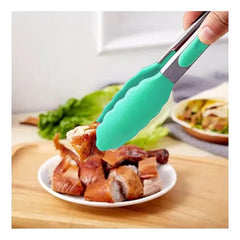 Pinza multiusos de silicona 28 cm color verde