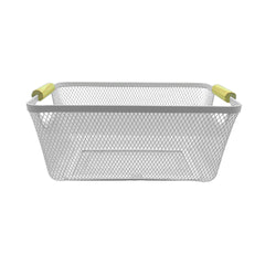 Canasta Metálica 20x31x14cm Con Mango En Bambú