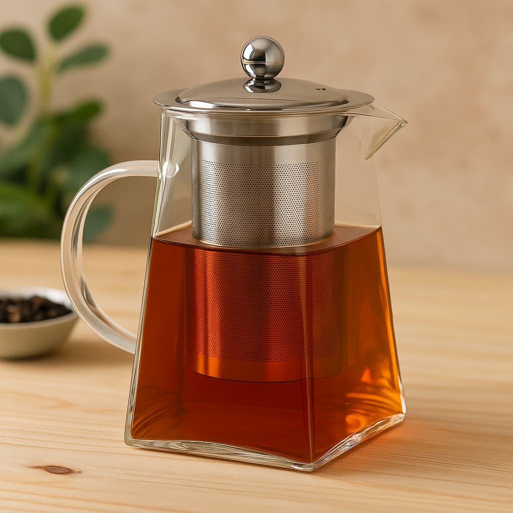 Tetera Infusora Vidrio Borosilicato 950 ml Cuadrado | Lala Home Colombia