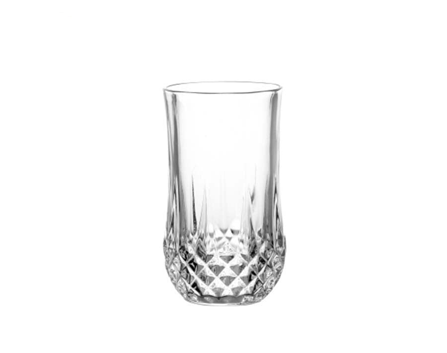 Vaso de vidrio 235 ml diseño rombos transparente