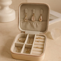 Mini joyero portátil beige con cremallera – Lala Home