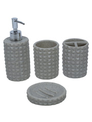 Set de baño 4 piezas piedra gris texturizado