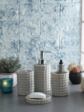 Set de baño 4 piezas piedra gris texturizado