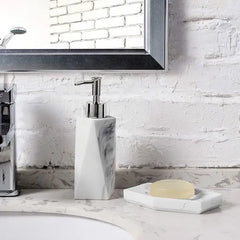 Set de baño 4 piezas efecto mármol blanco