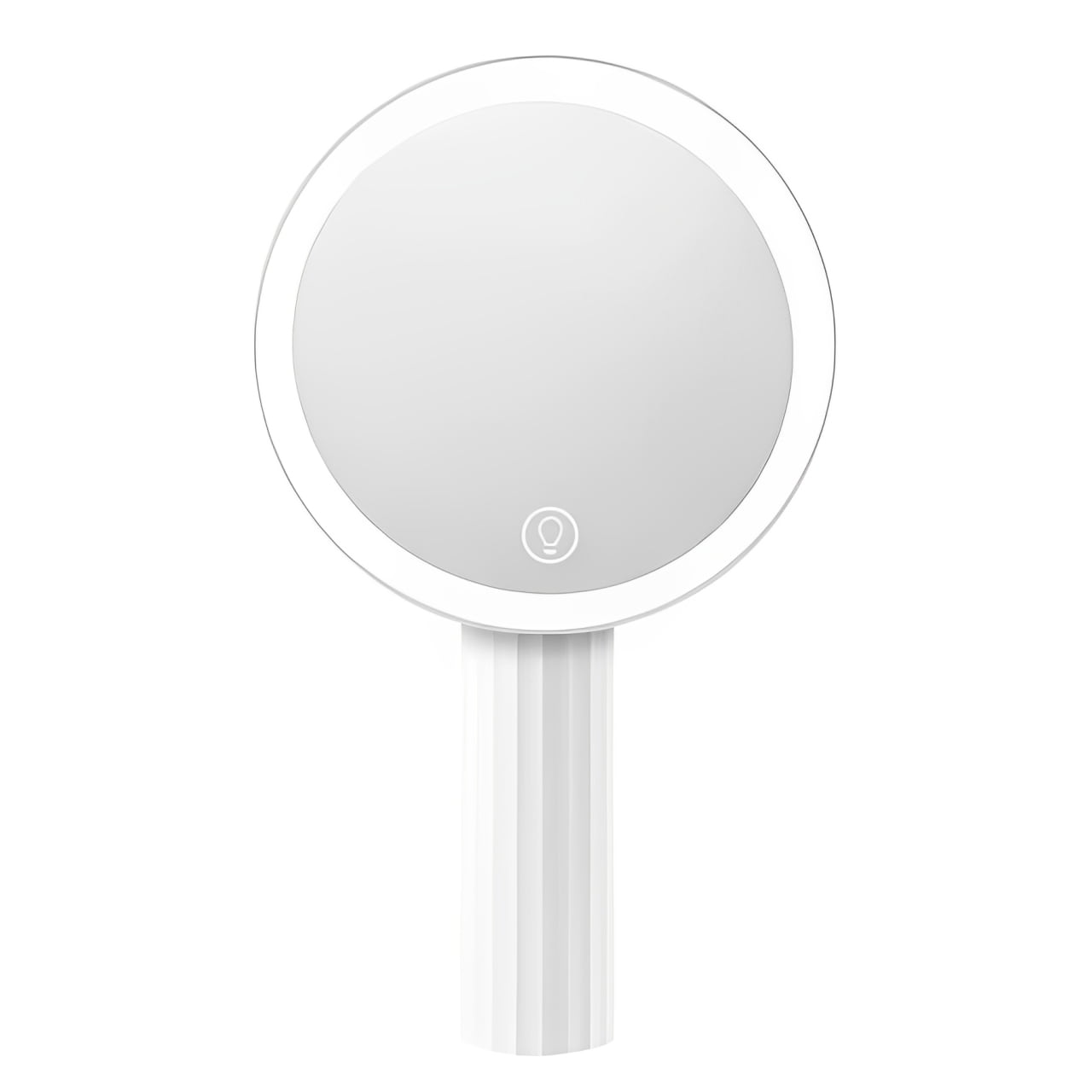 Espejo Redondo Con Luz Led y Soporte Blanco