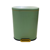 Papelera 8lt Pedal Dorado Con Verde Lima