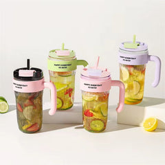 Termo Plástico 920ml Happy Everyday Con Pitillo