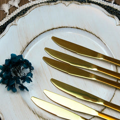 Set x6 Cuchillos Acero inoxidable Doradas