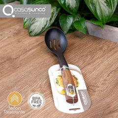 Cuchara Ranurada Nylon Mango Tipo Madera Casasunco