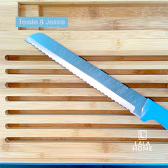 Set De Tabla Para Pan En Bambú Con Cuchillo Tessie & Jessie