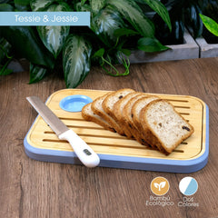 Tabla Para Tajar Pan Y Queso Con Recipiente Tessie & Jessie