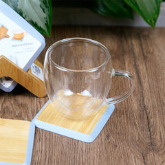 Set x6 Porta Vasos En Bambú 12x12cm durabilidad