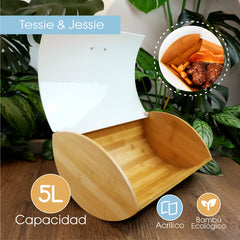 Cesta Para Pan En Bambú Blanco Tessie & Jessie