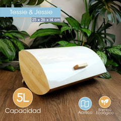 Cesta Para Pan En Bambú Blanco Tessie & Jessie