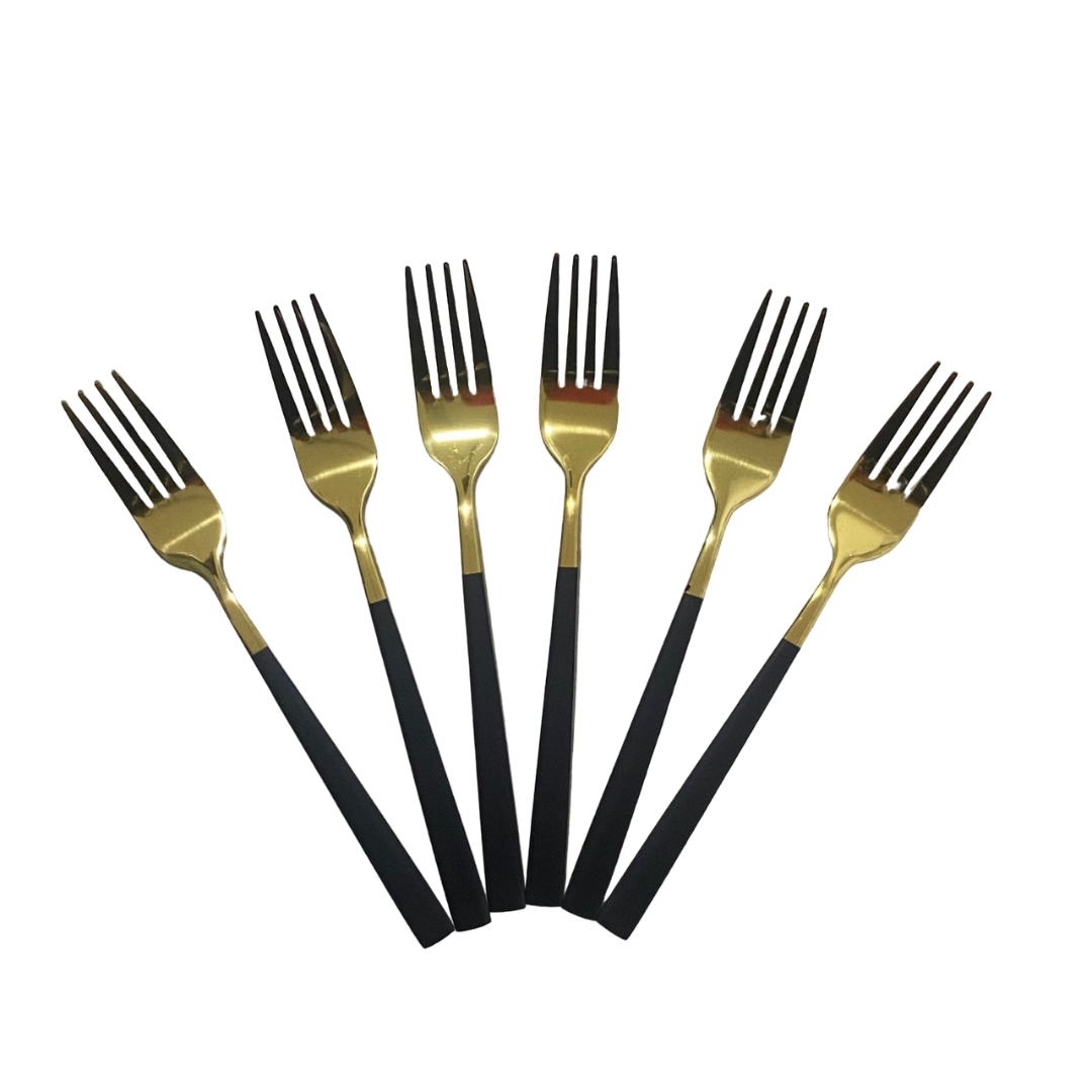 Set Tenedor x6 und Madrid Dorado Con Negro