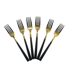 Set Tenedor x6 und Madrid Dorado Con Negro