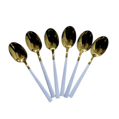 Set Cuchara x6 London Dorado Con Blanco