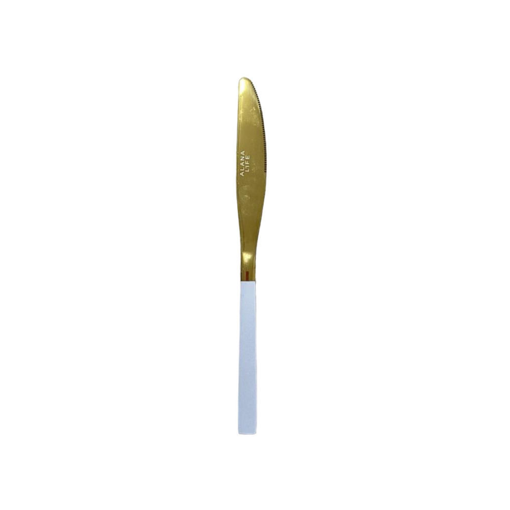 Set Cuchillo x6 London Dorado Con Blanco