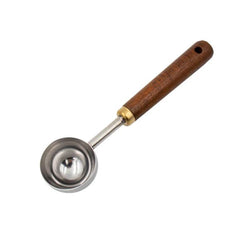 Cuchara medidora madera acero plateado 15 ml