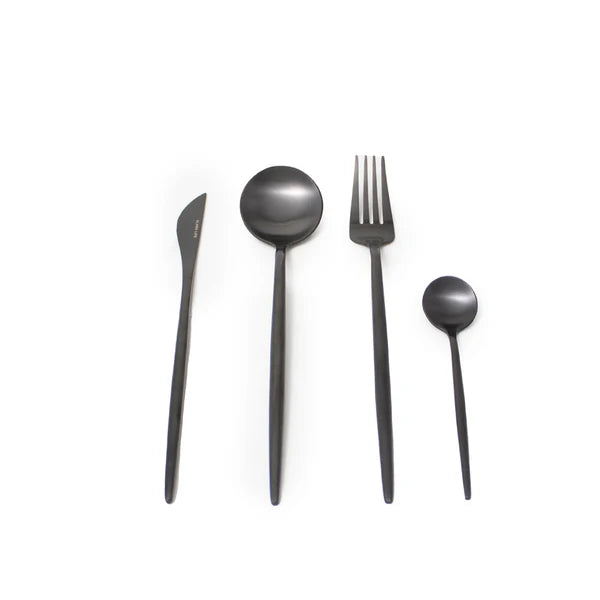 Set de cubiertos Sao Pablo x 24 piezas en acero inoxidable negro