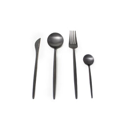 Set de cubiertos Sao Pablo x 24 piezas en acero inoxidable negro