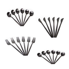 Set de cubiertos Sao Pablo x 24 piezas en acero inoxidable negro