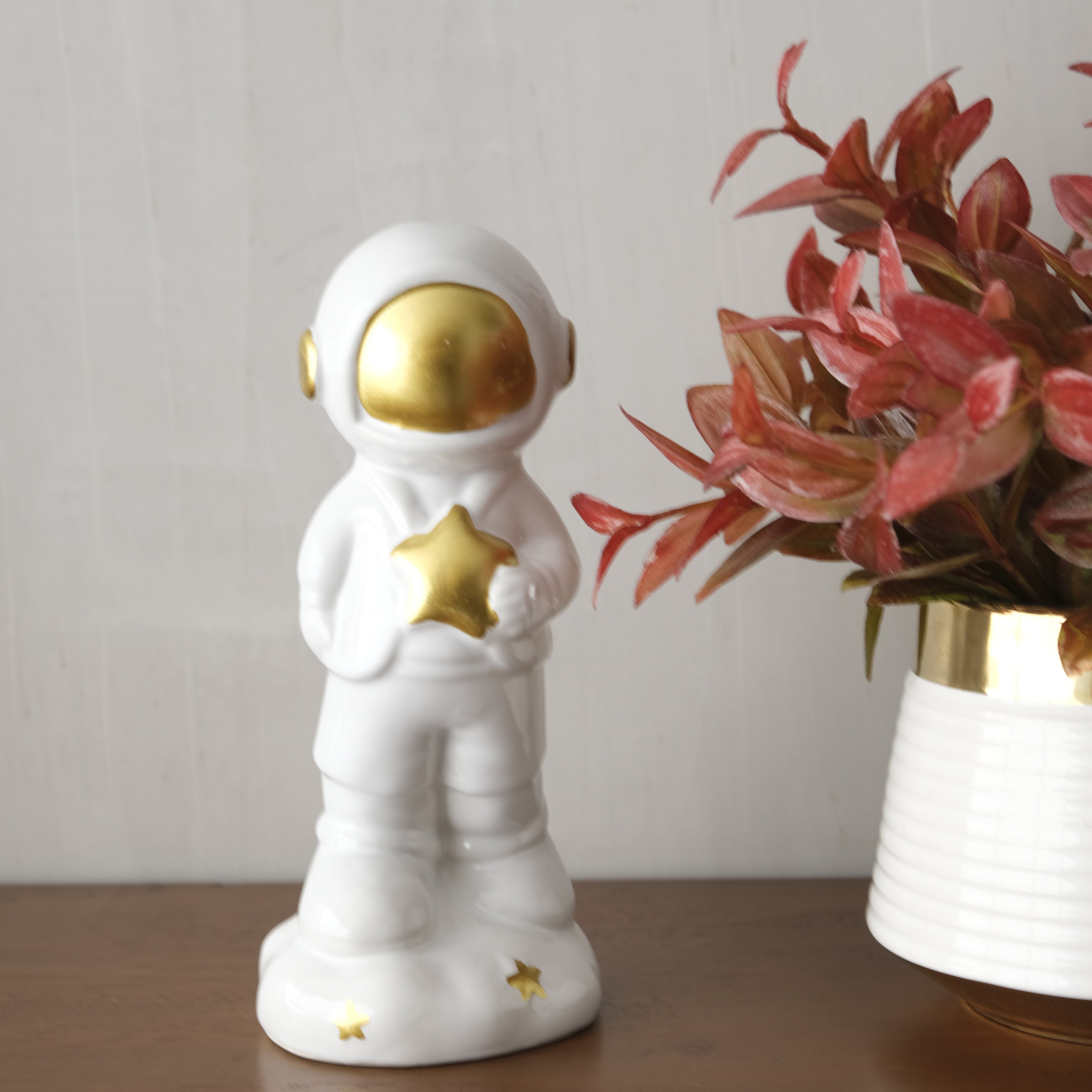 Astronauta Decorativo 14cm Blanco En Cerámica Lafe